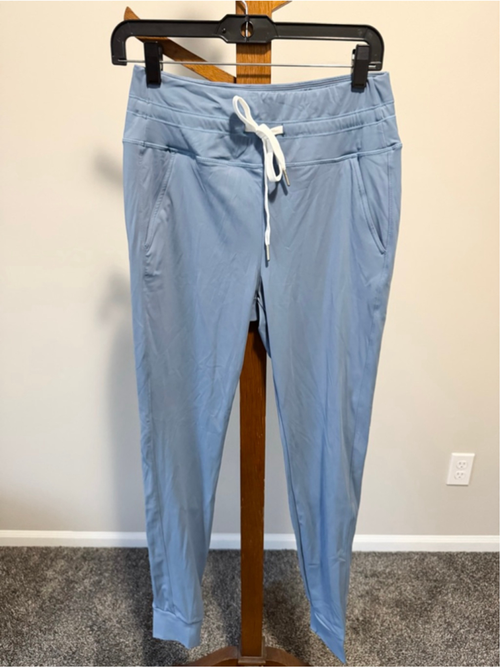 Women's SoftlyZero™ Plush Drawstring Full Length Joggers Gray Blue M Tall - Picture 7 of 13